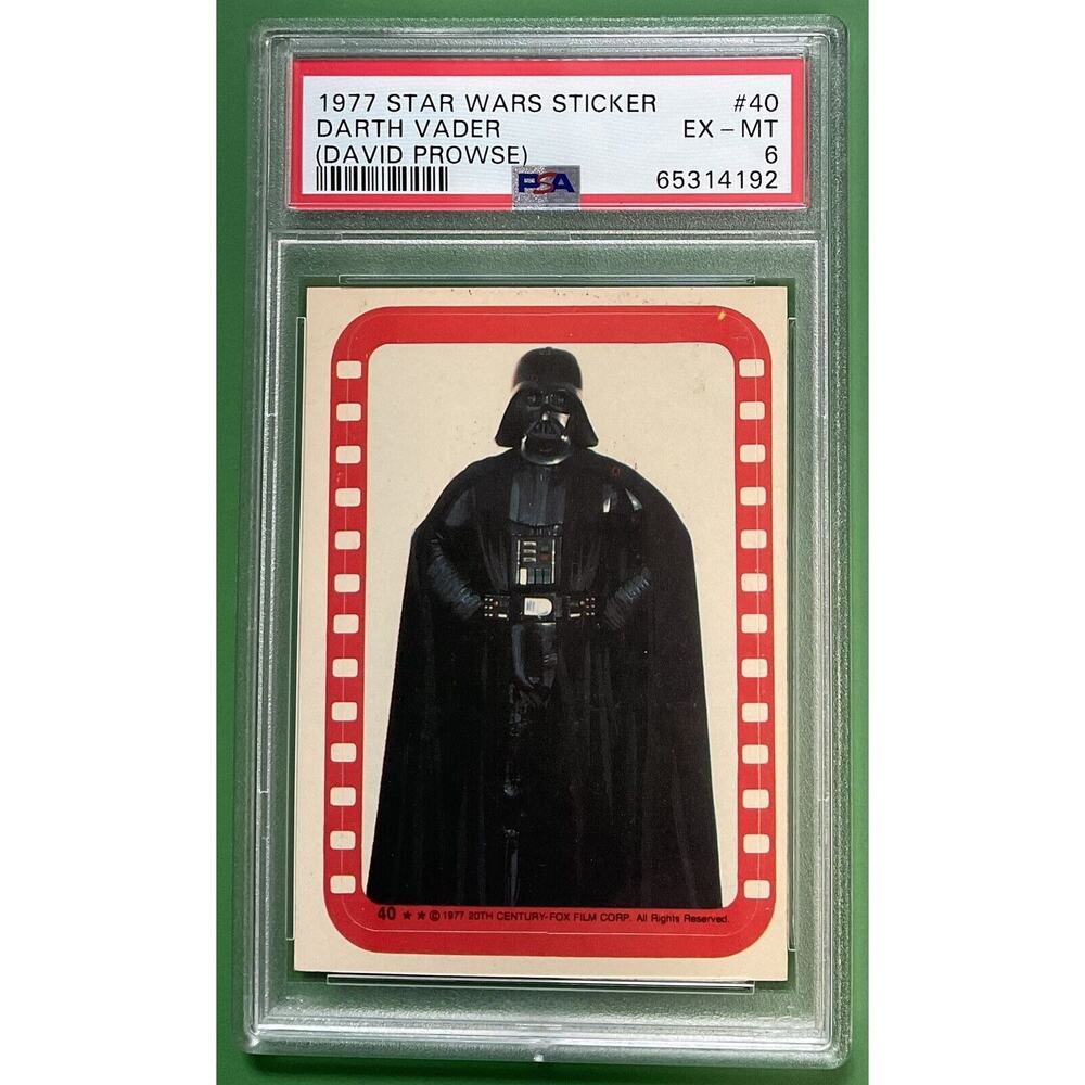 Star Wars 1977 Darth Vader David Prowse Sticker Card #40 PSA 6 CERT#65314192